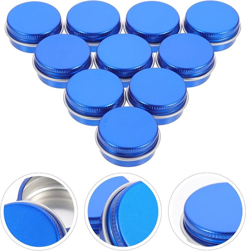 Blue Aluminum Screw Lid Candle Tins Reusable Lip Balm Jars Cosmetic Cream Containers - Image 5